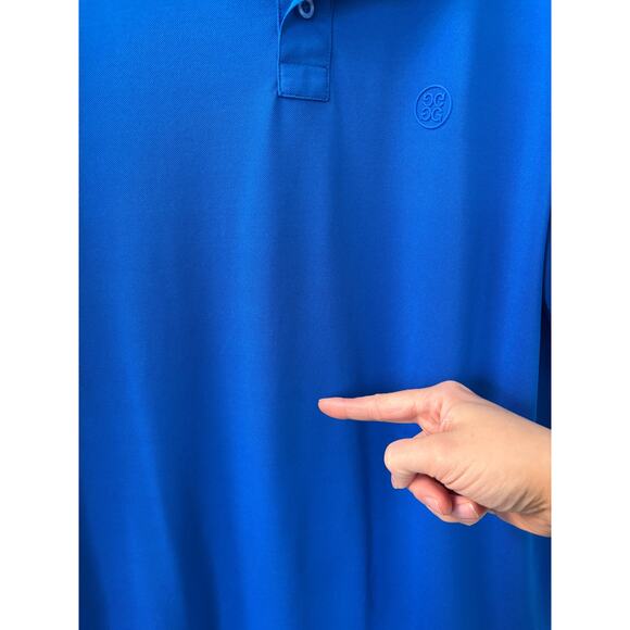 G/Fore Polo Shirt Pique Knit Performance Men’s Sz‎ M Blue Red G4 - Picture 6 of 10